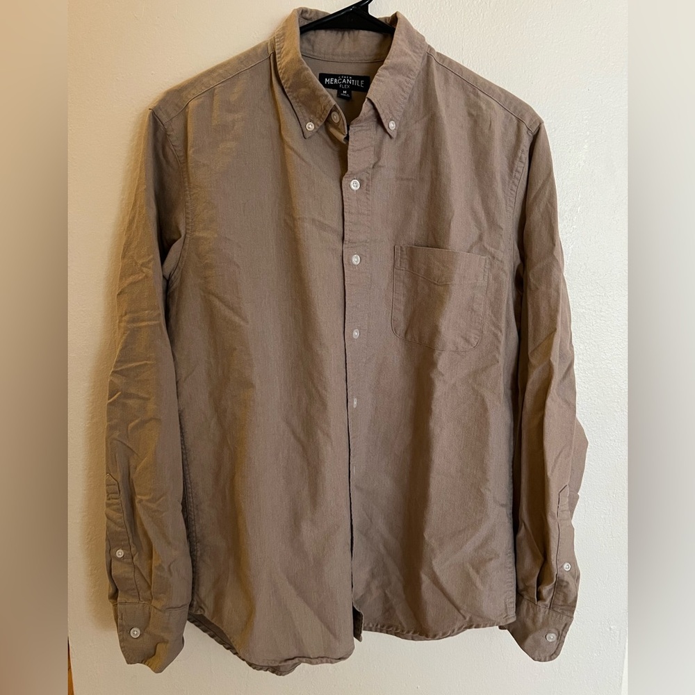J. Crew Mercantile Men’s Button-Down Shirt in Taupe